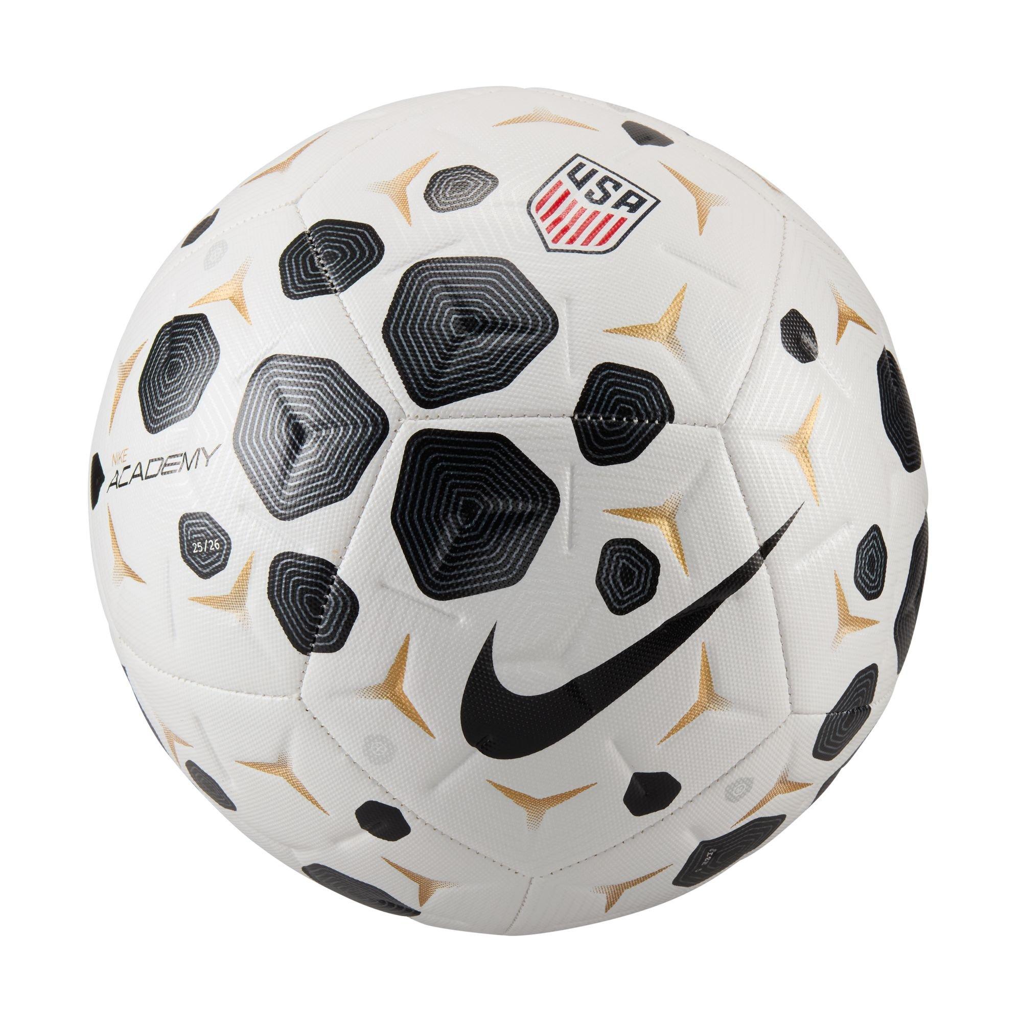 Nike USSF Academy Soccer Ball - WHITE/BLACK/GOLD